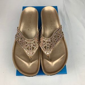 Italian Shoemakers Rose Gold Emilie Sandals